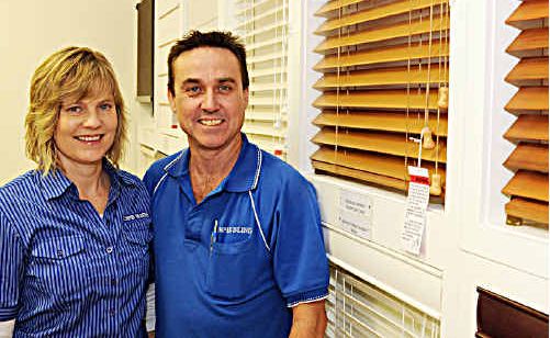 Andrew and Michelle Dunkley of Gympie Blinds. Andrew and Michelle Dunkley of Gympie Blinds.